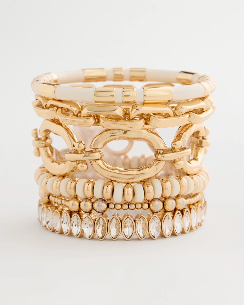 White White Gold Slice Stretch Bracelet