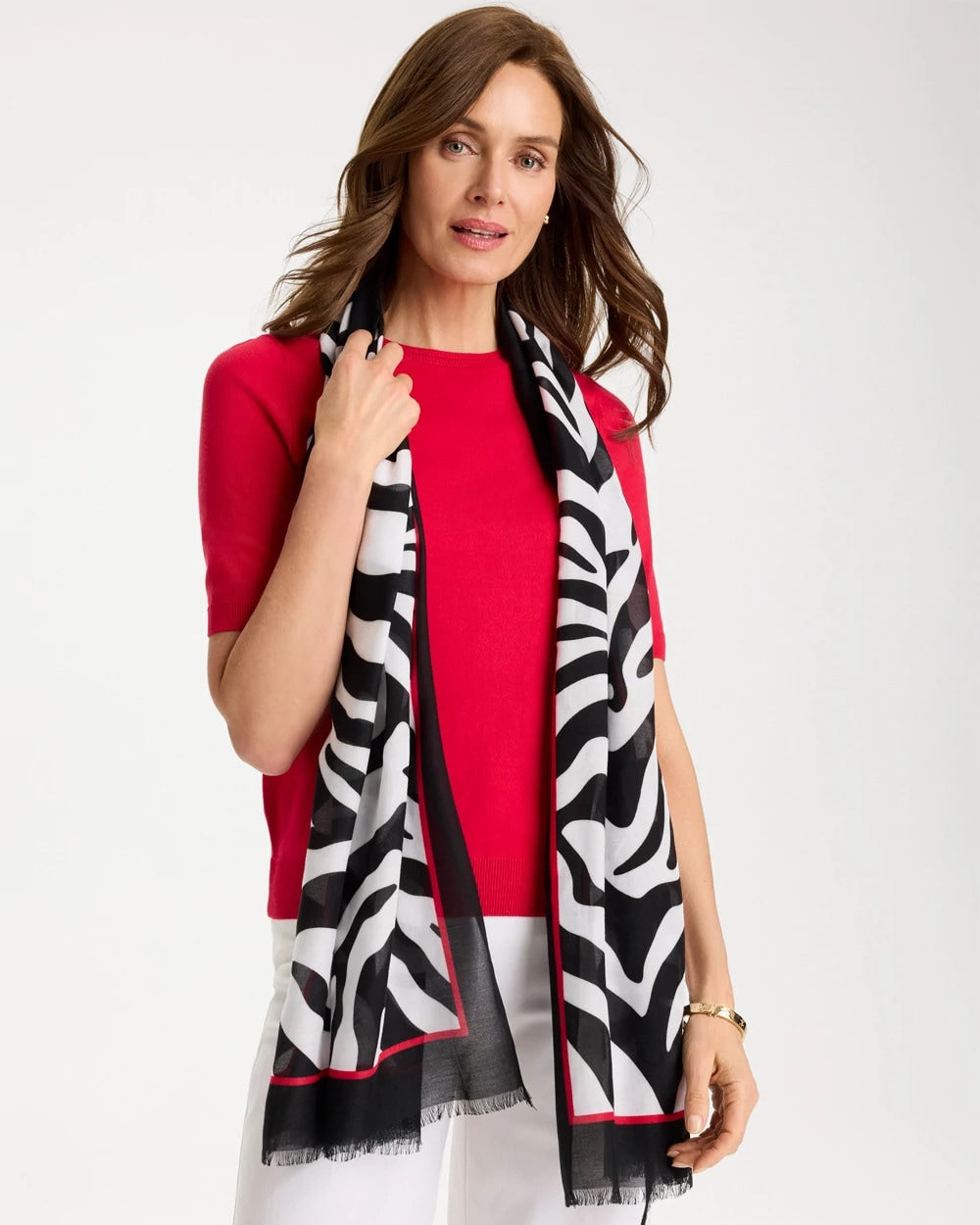 Black Animal Print Oblong Scarf