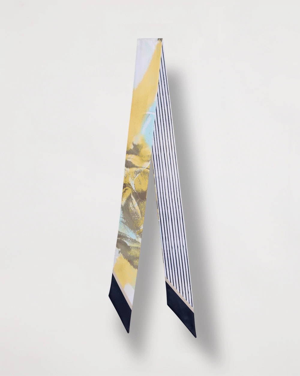 Golden Haze Striped Skinny Scarf