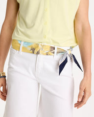 Golden Haze Striped Skinny Scarf