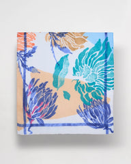 Blue Coral Motif Oblong Scarf