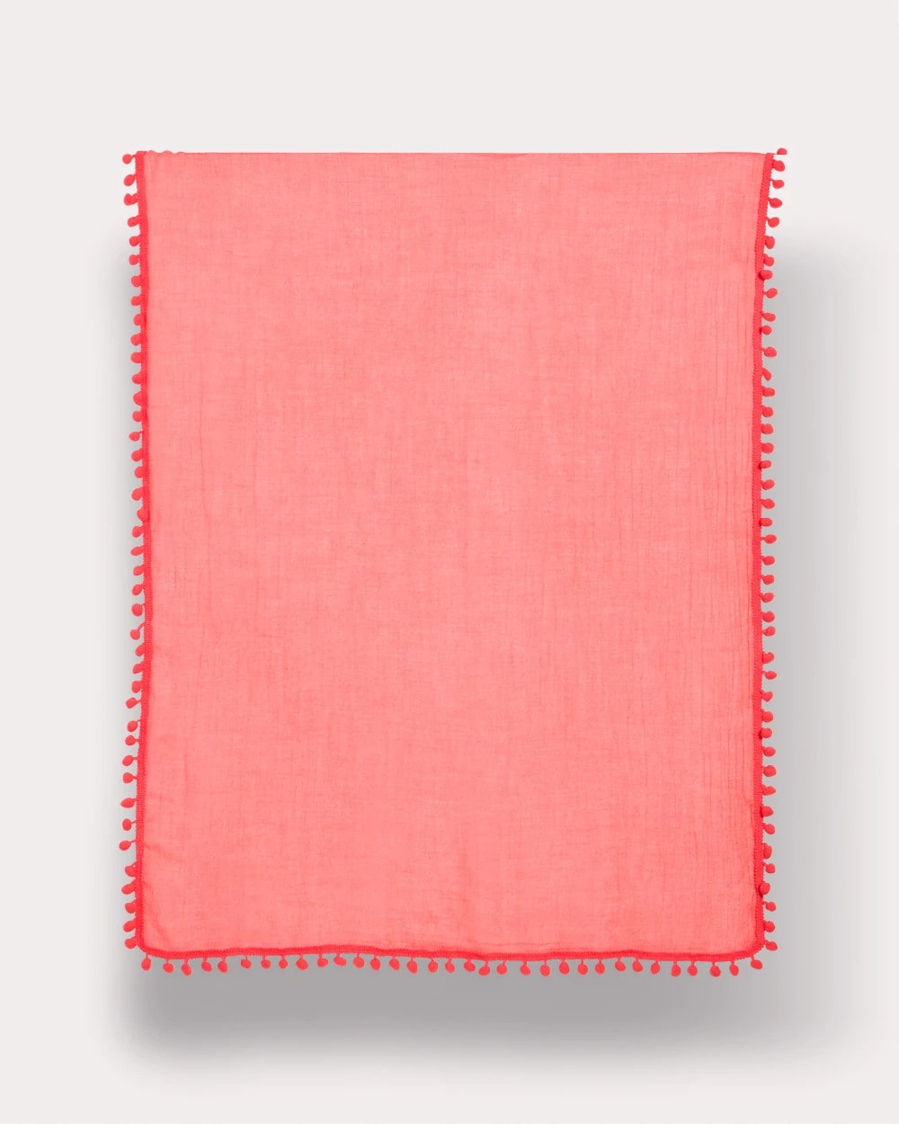 Calypso Coral Pom Pom Oblong Scarf