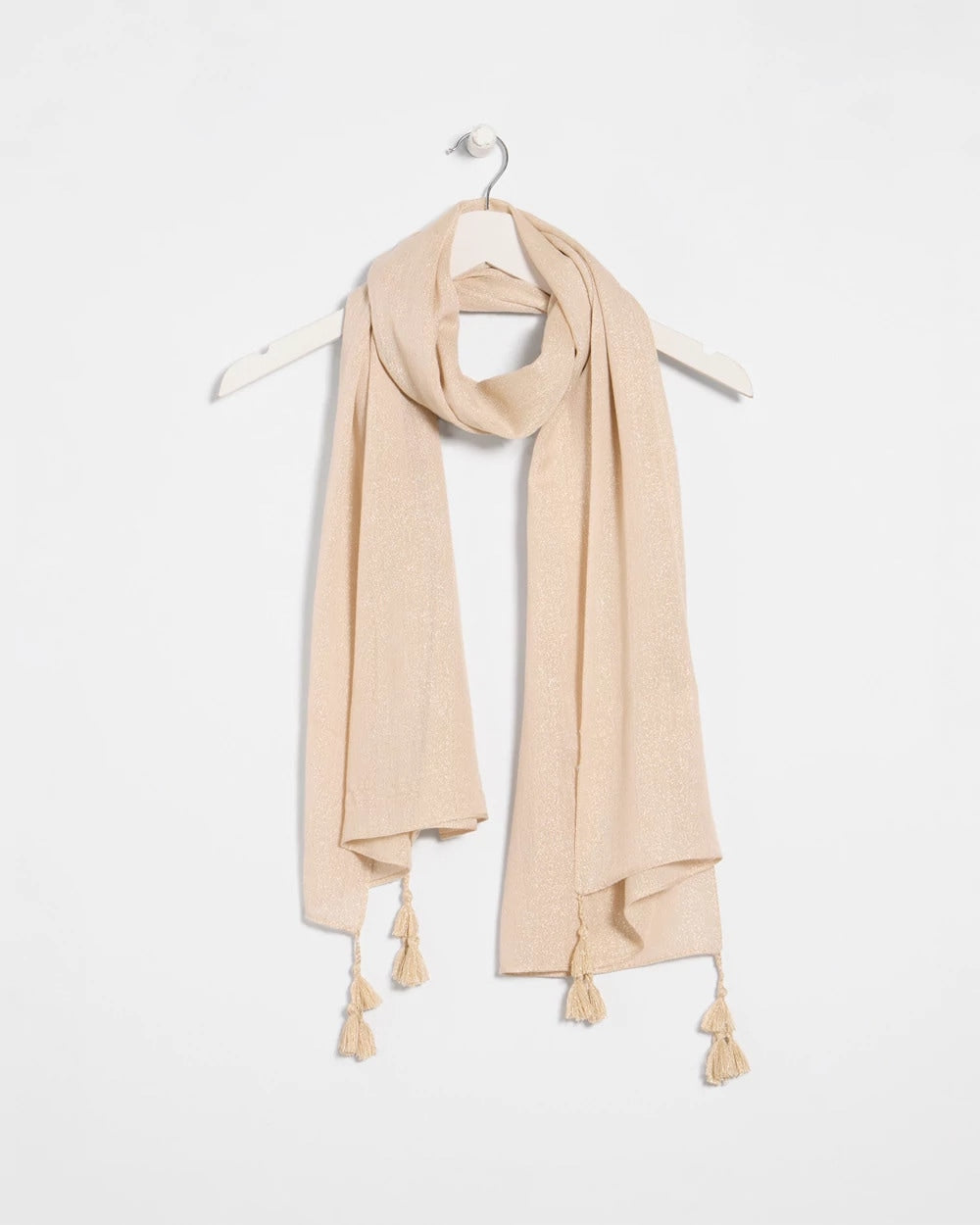 Neutral Lurex Oblong Scarf