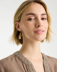 Gold Goldtone Cluster Earrings
