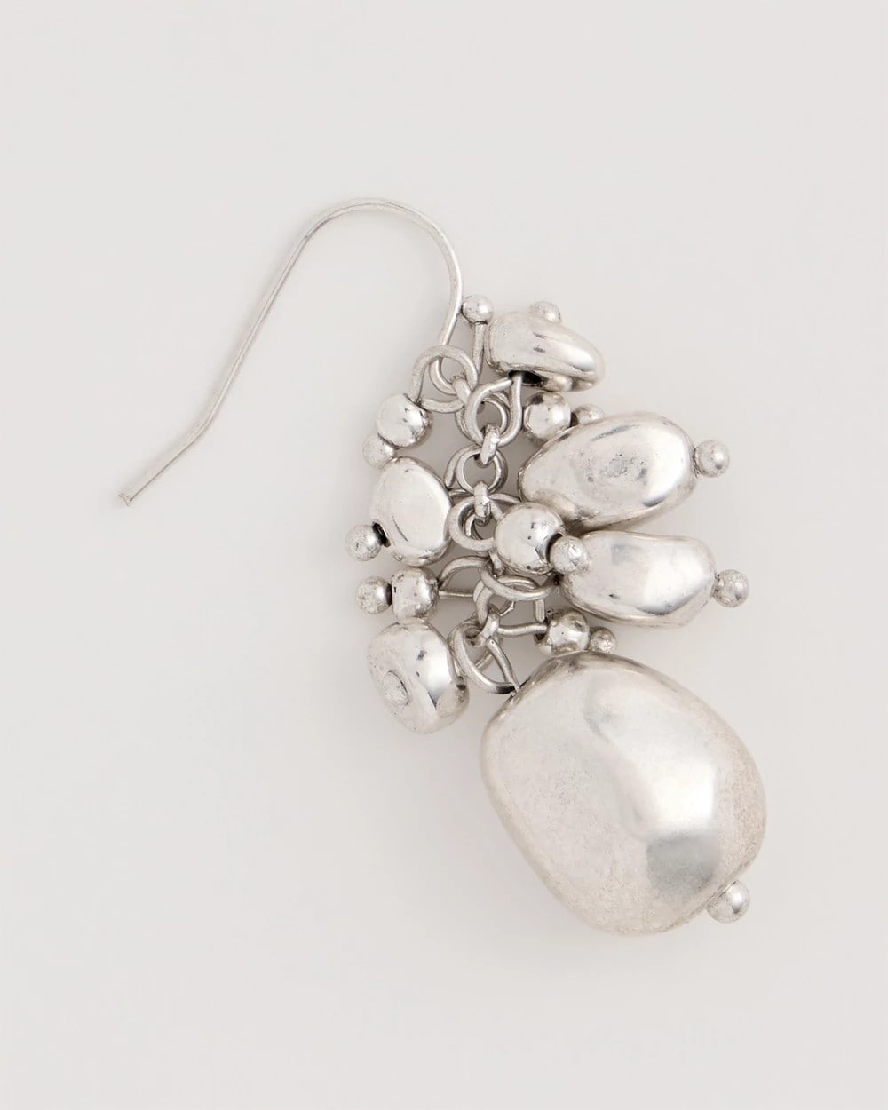 Silver Silvertone Cluster Earrings