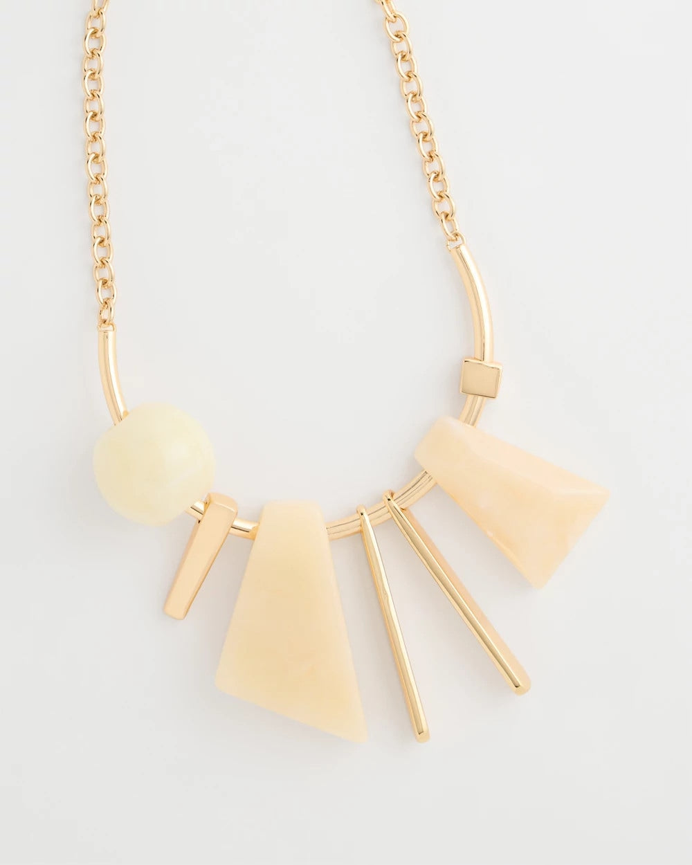Neutral Faux Horn Geo Bib Necklace
