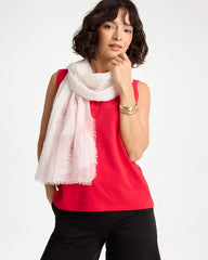 White Textured Palms Oblong Scarf