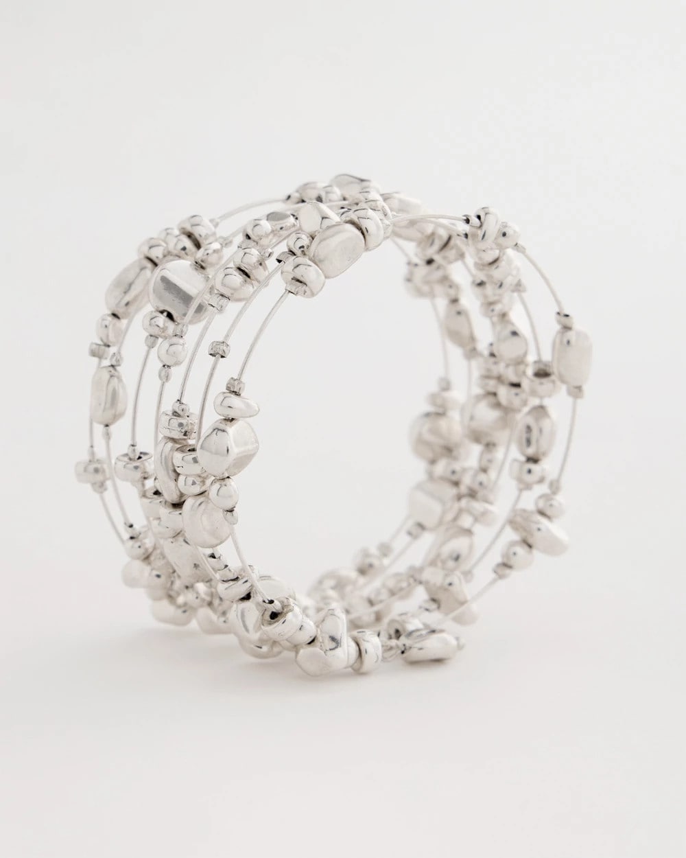 Silver Silvertone Coil Bracelet