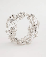 Silver Silvertone Coil Bracelet