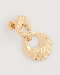 Gold Golden Doorknocker Earrings