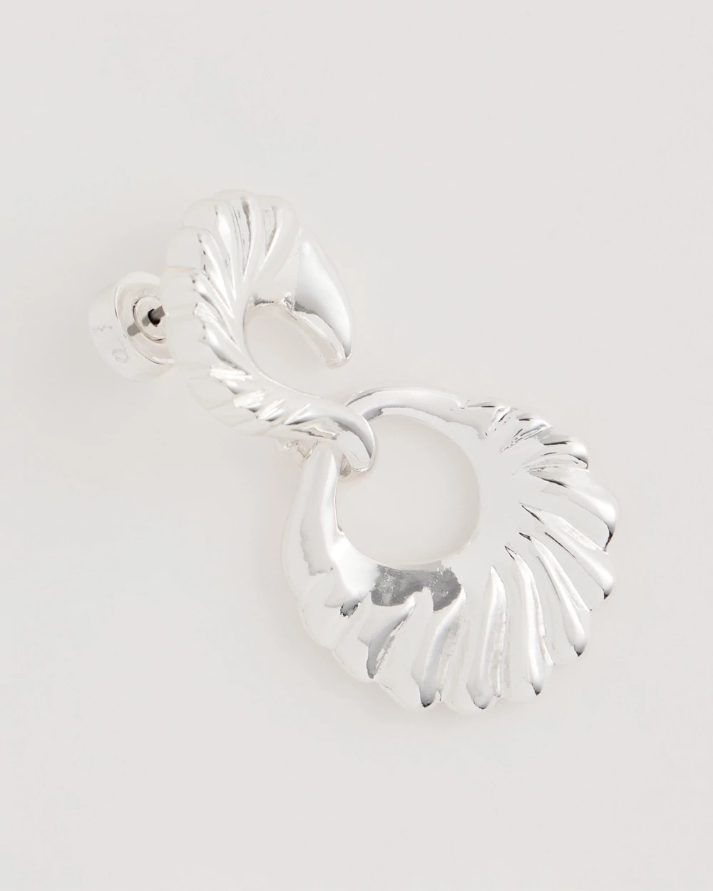 Silver Silvertone Doorknocker Earrings
