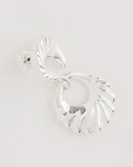 Silver Silvertone Doorknocker Earrings