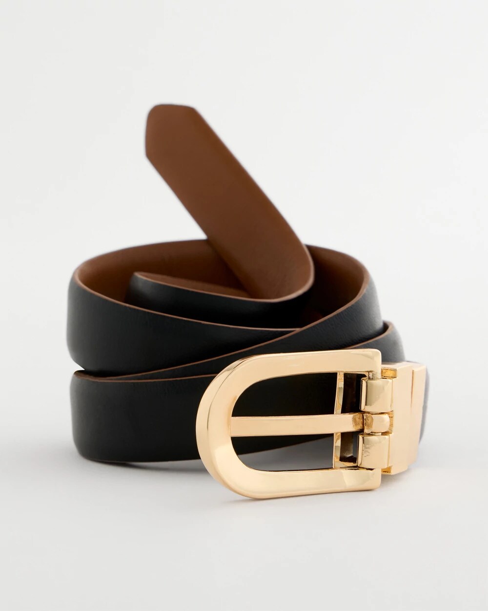 Black/Brown Skinny Reversible Trouser Belt