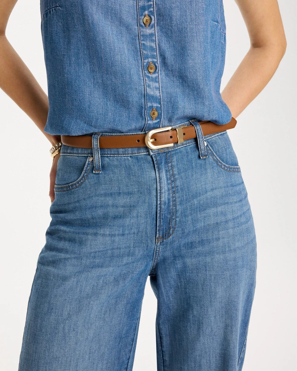 Black/Brown Skinny Reversible Trouser Belt