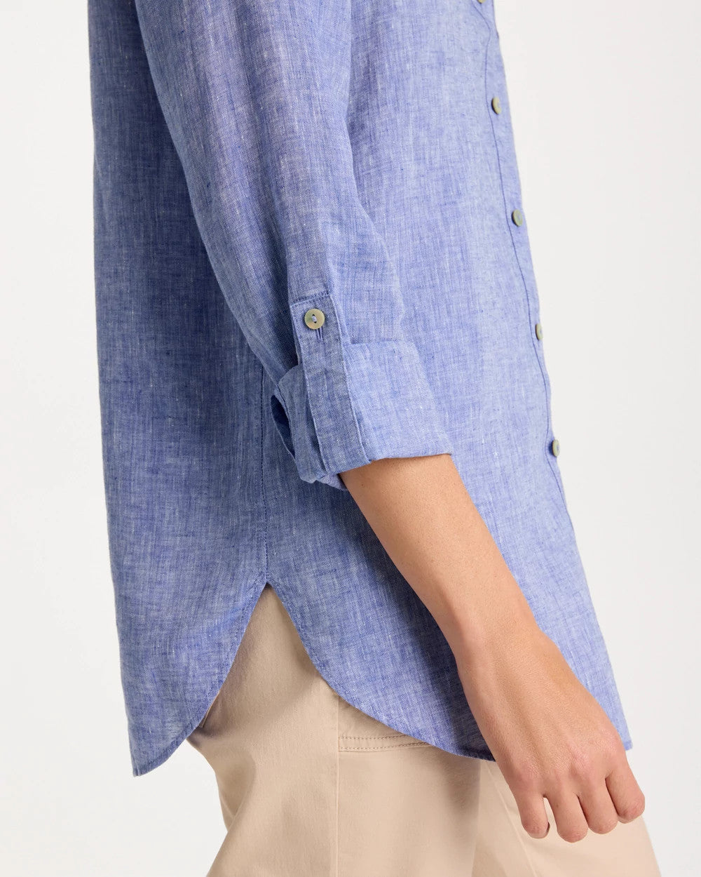 Indigo No Iron™ Linen Tunic