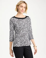 Black Fauna Pima 3/4 Sleeve Tee