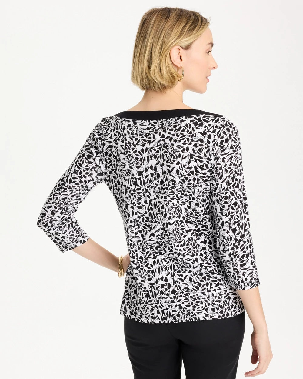 Black Fauna Pima 3/4 Sleeve Tee