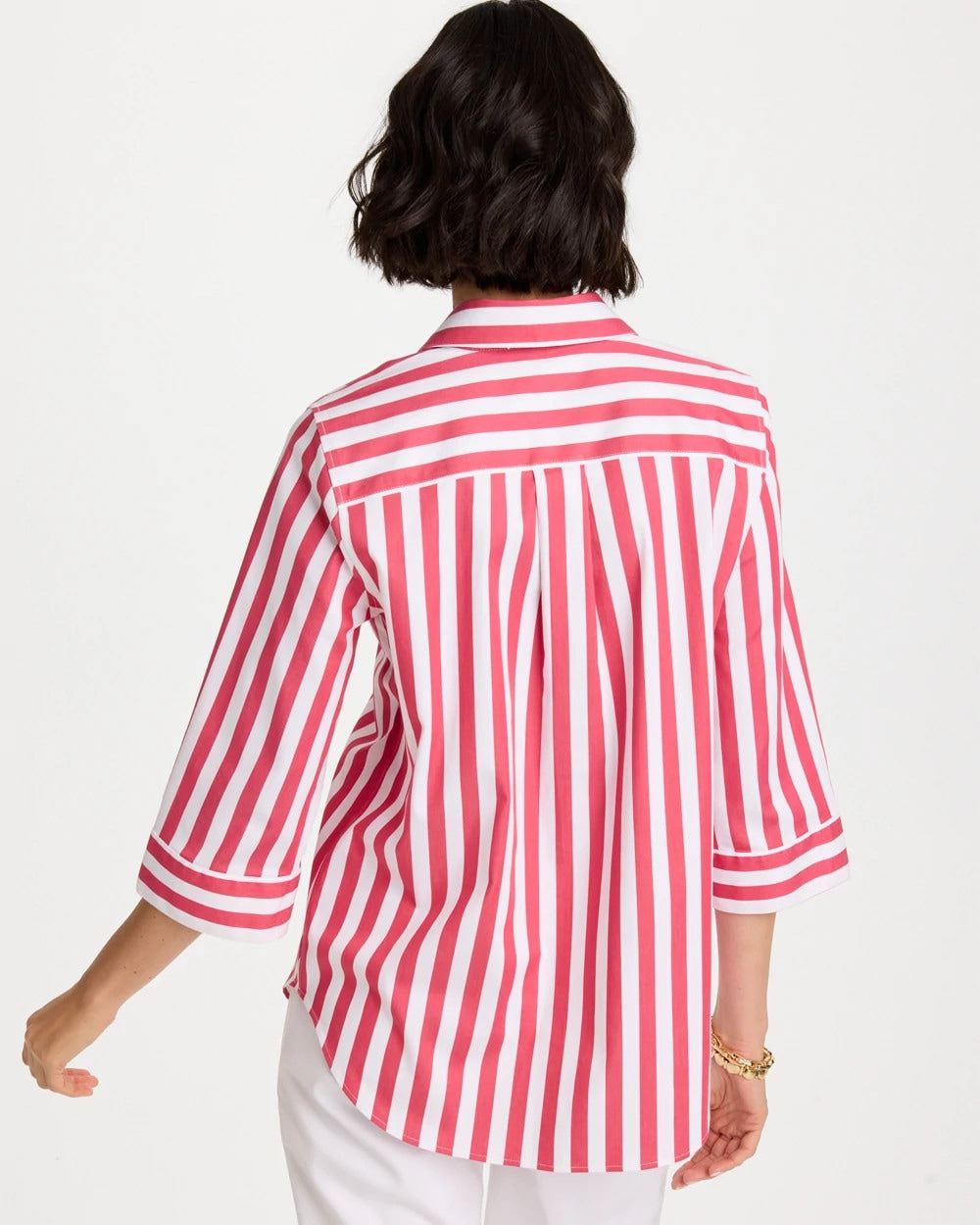Hot Honeysuckle No Iron™ Striped Stretch Tunic