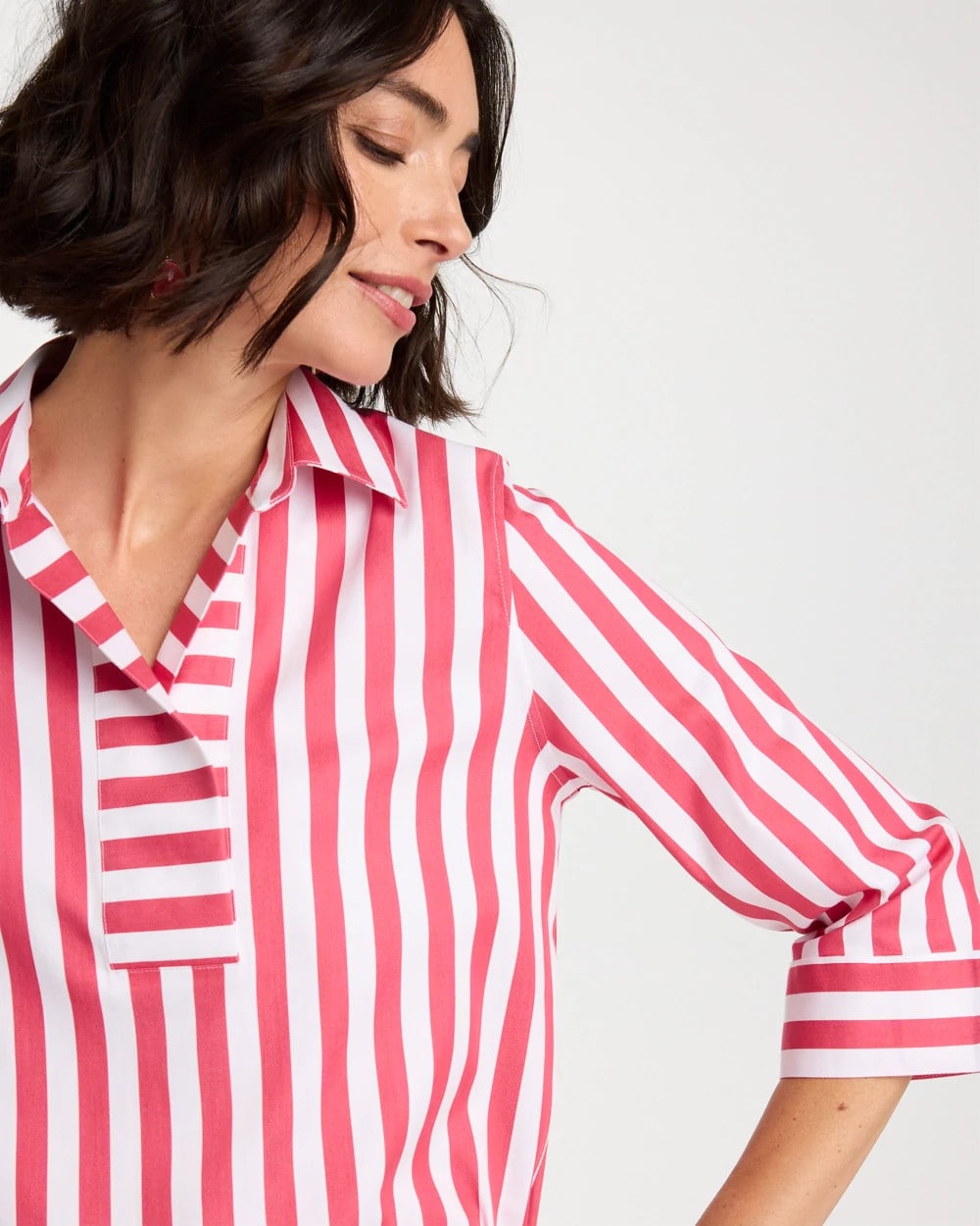 Hot Honeysuckle No Iron™ Striped Stretch Tunic