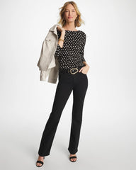 Black Polka Dot Pima 3/4 Sleeve Tee