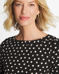Black Polka Dot Pima 3/4 Sleeve Tee