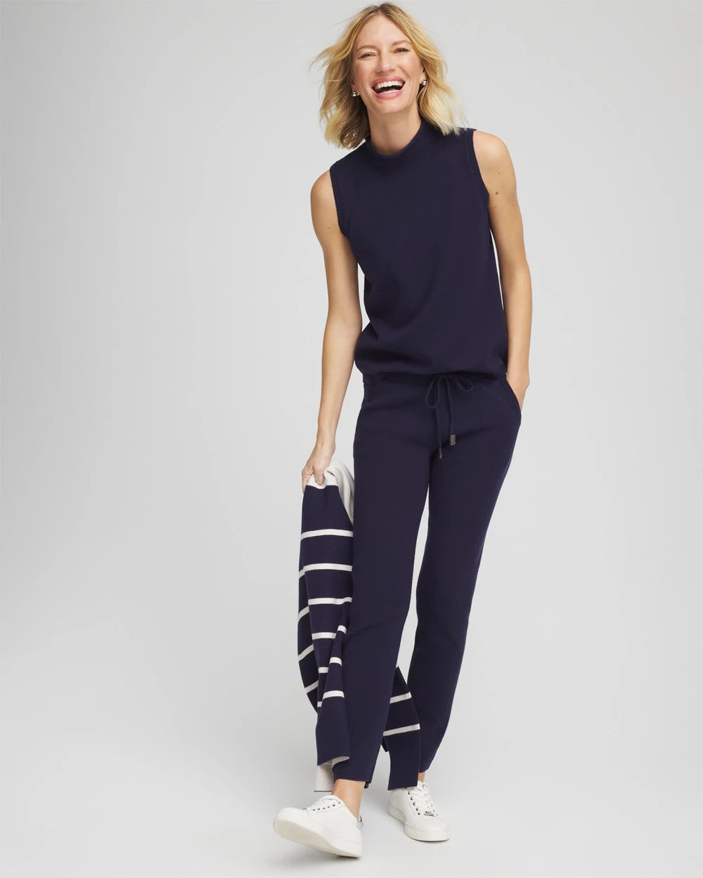 Passport Blue Zenergy® Luxe Sleeveless Mockneck