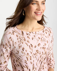 Alabaster Animal Foiled Pima 3/4 Sleeve Tee