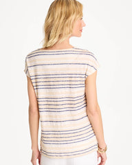 Passport Blue Striped Linen Dolman Tee