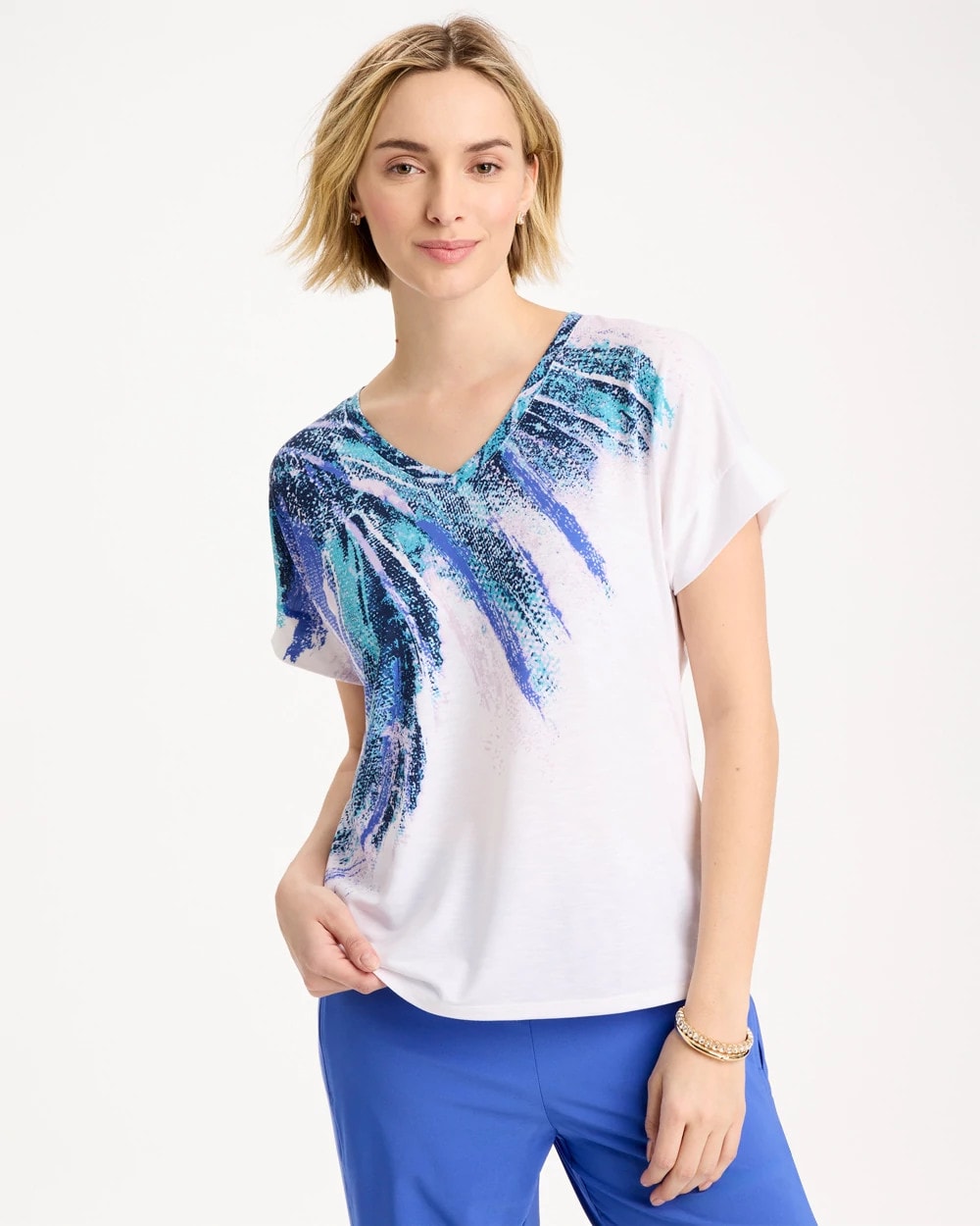Pale Sweet Pea Zenergy® Sicily Splash Drop Shoulder Tee