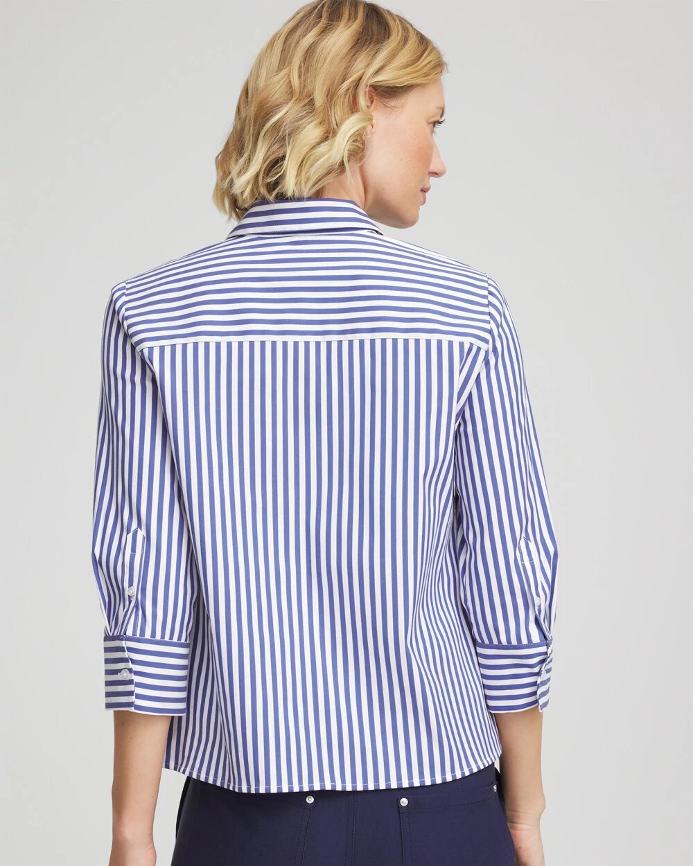 Hidden Sapphire Stripe Mixing Poplin Shirt