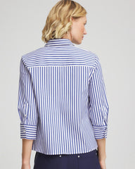 Hidden Sapphire Stripe Mixing Poplin Shirt