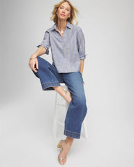 Indigo Chambray Striped Soft Popover