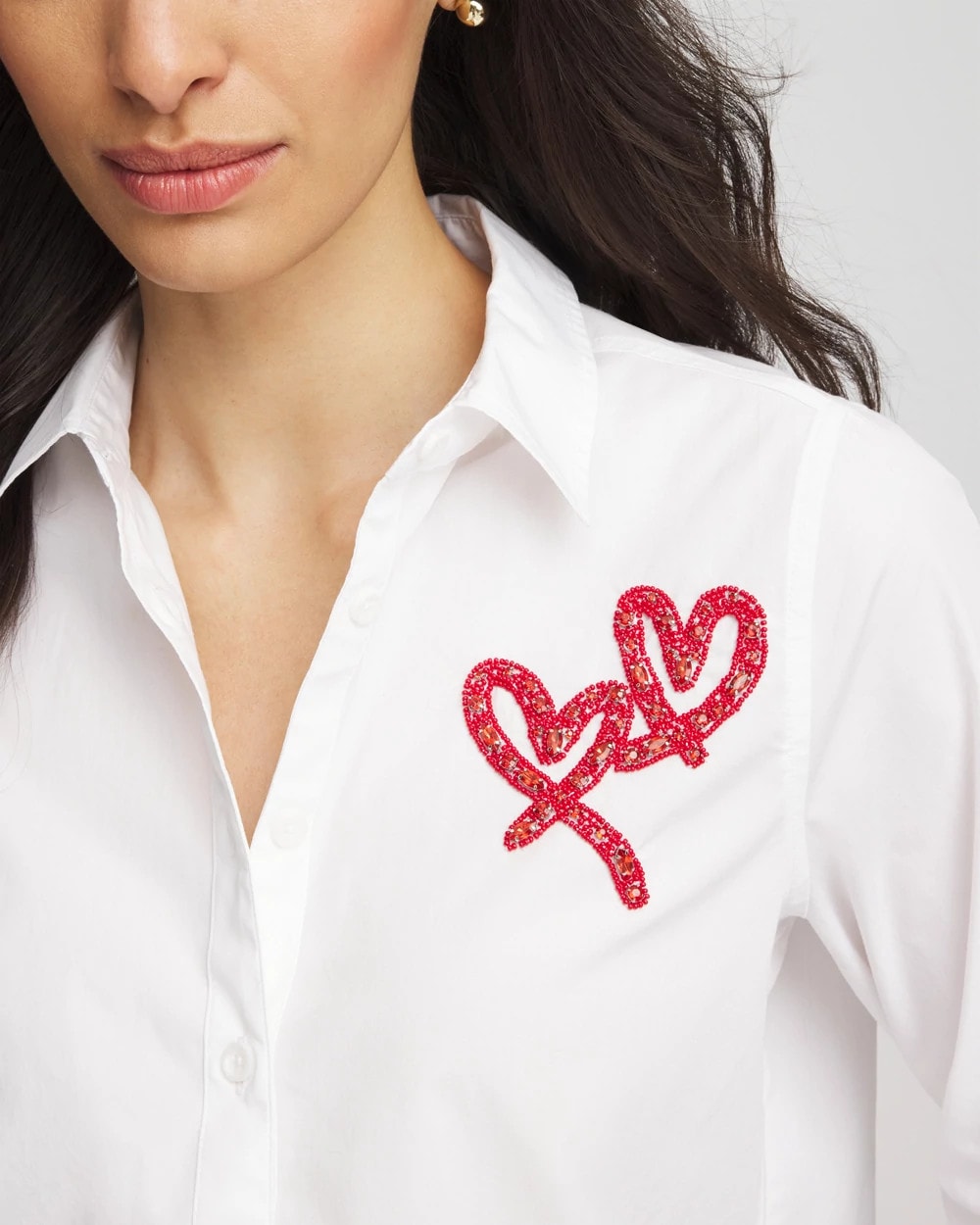 Alabaster Crystal Heart Poplin Shirt