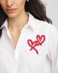 Alabaster Crystal Heart Poplin Shirt