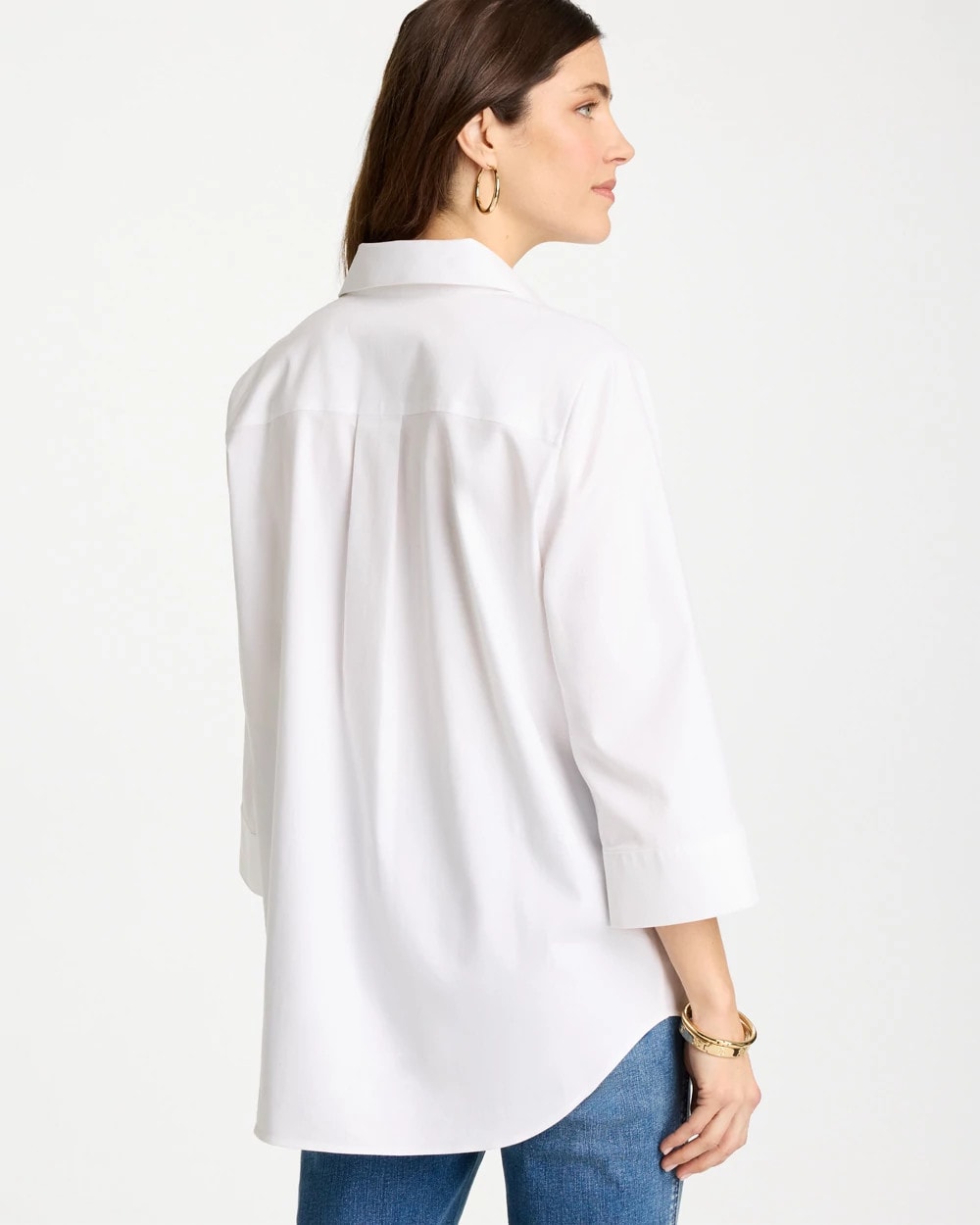 Optic White No Iron™ Stretch Popover Tunic