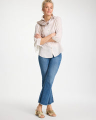 Oatmeal No Iron™ Striped Linen Shirt