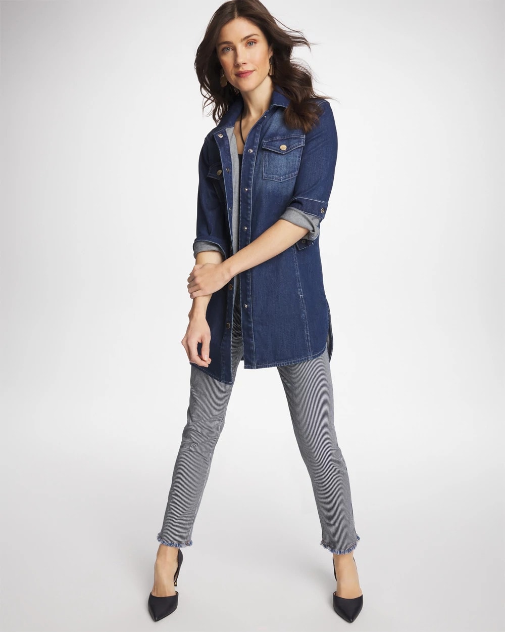 Rome Indigo Button Down Denim Topper