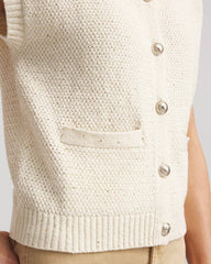 Gold Button-Up Sweater Vest