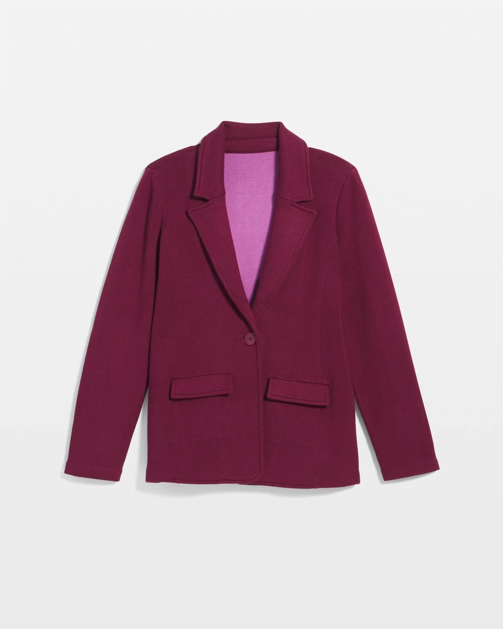 Deep Chianti Single-Breasted Sweater Blazer