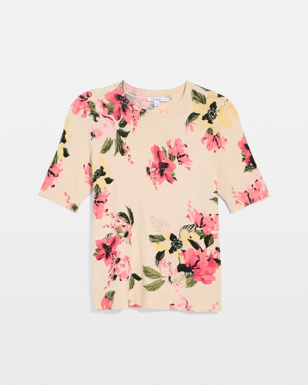 Hot Honeysuckle Ella Crewneck Floral Pullover Sweater