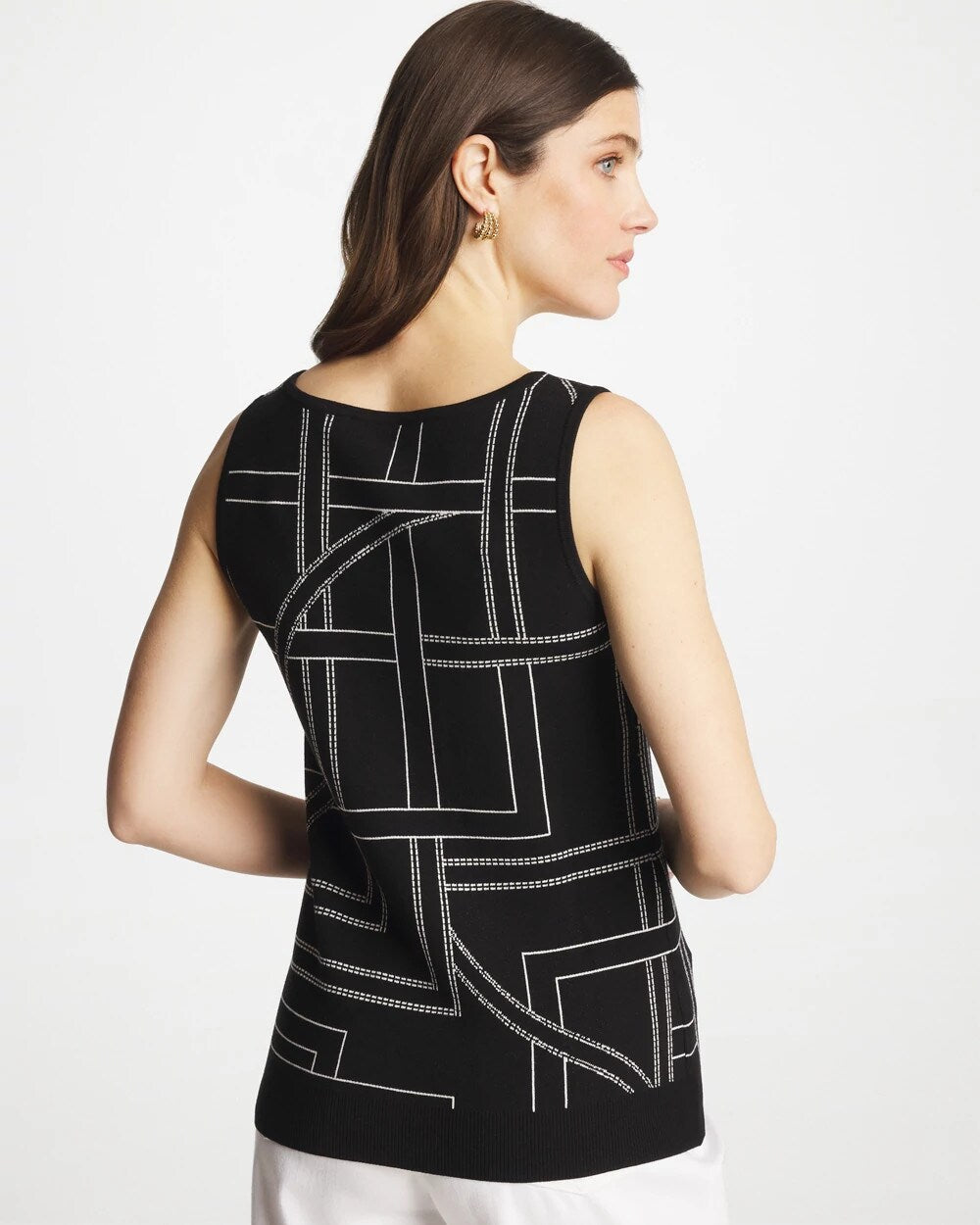 Black Ella Graphic Scoopneck Tank