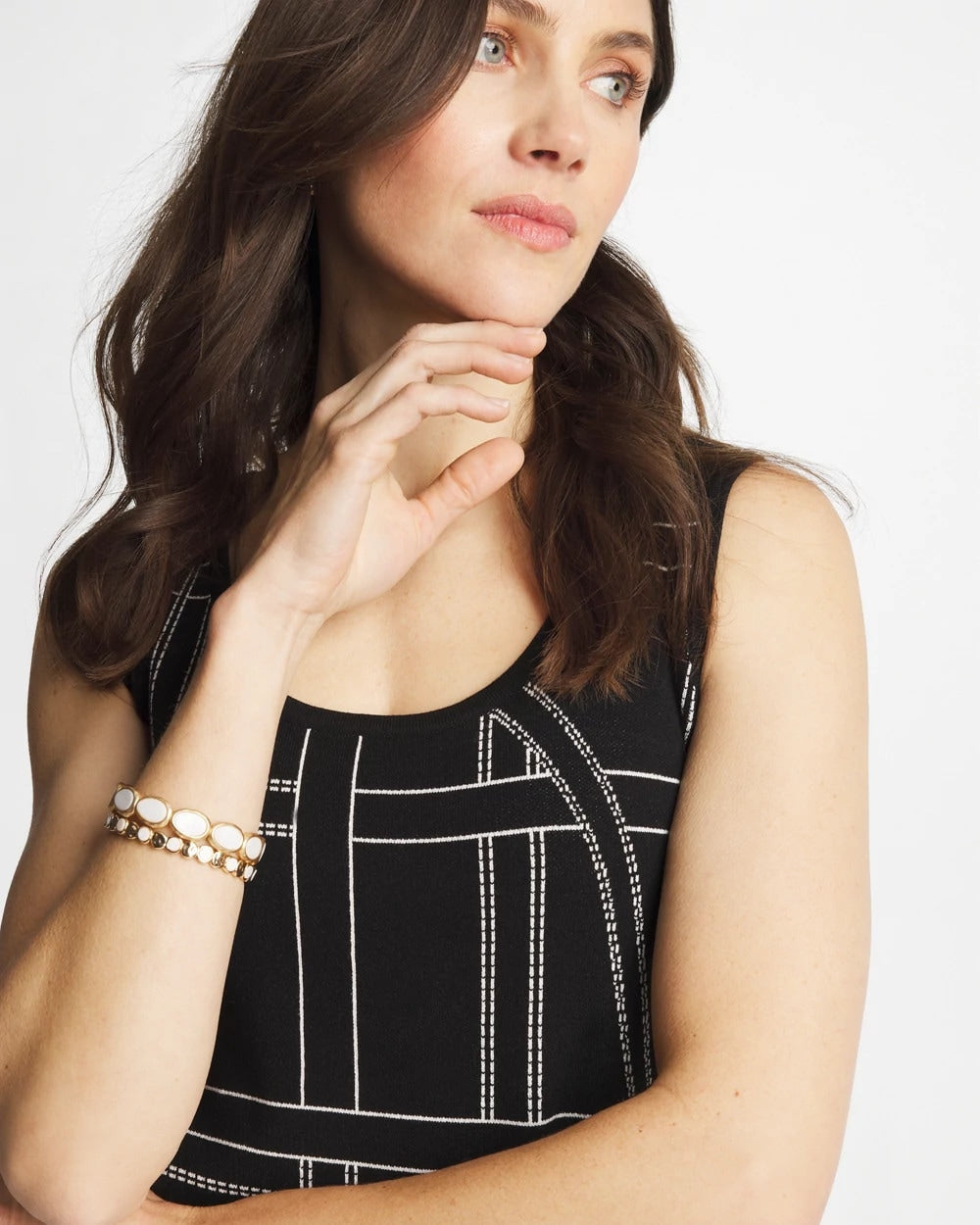 Black Ella Graphic Scoopneck Tank