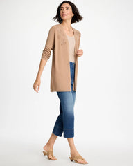 Cattail Brown Floral Embroidered Cardigan