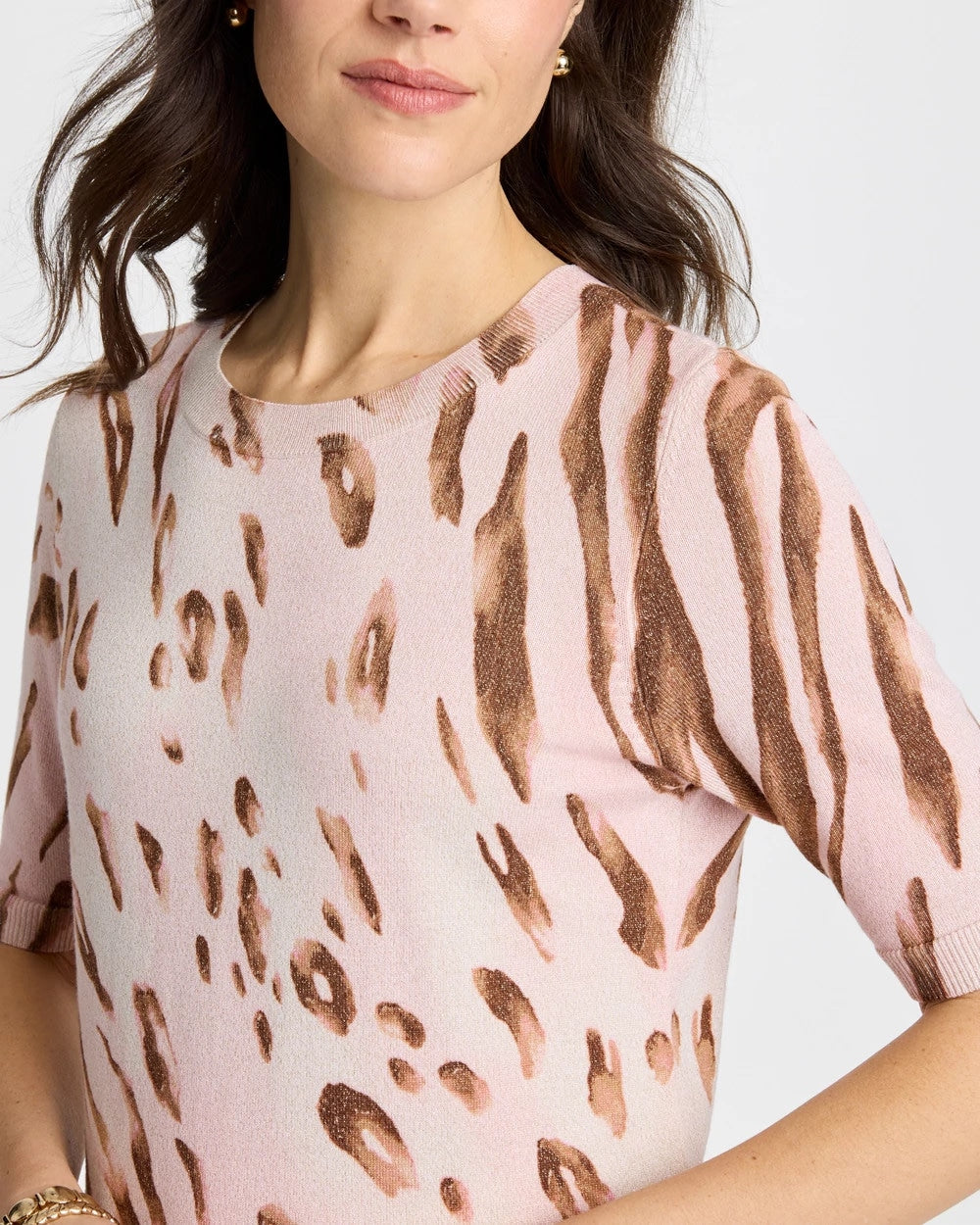 Sweet Blossom Ella Crewneck Metallic Pullover Sweater