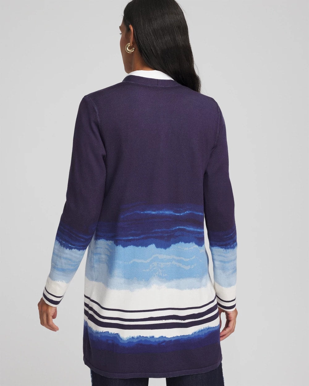 Passport Blue Stripe Ombre Duster Cardigan