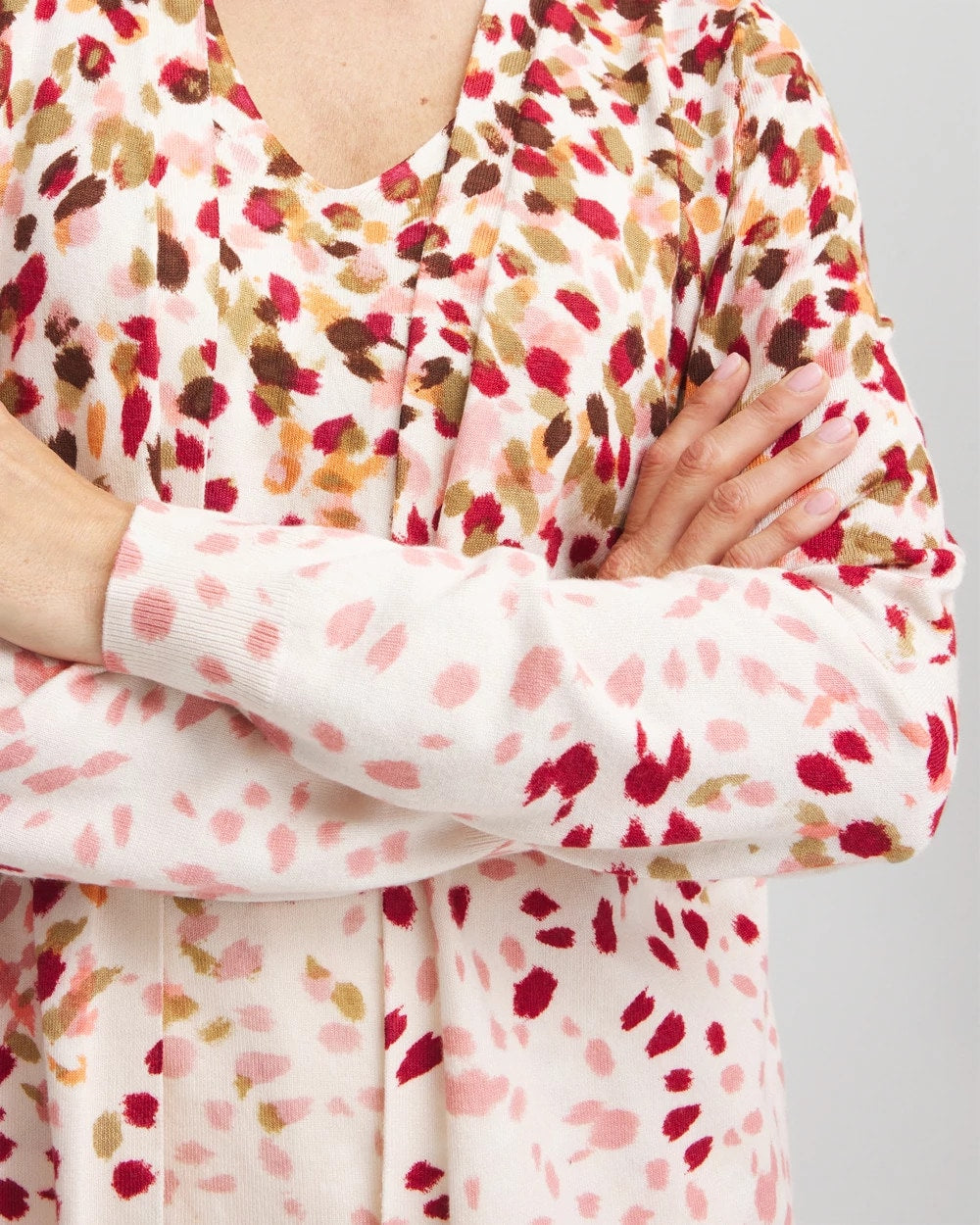 Multi Ombré Printed V-Neck Cardigan