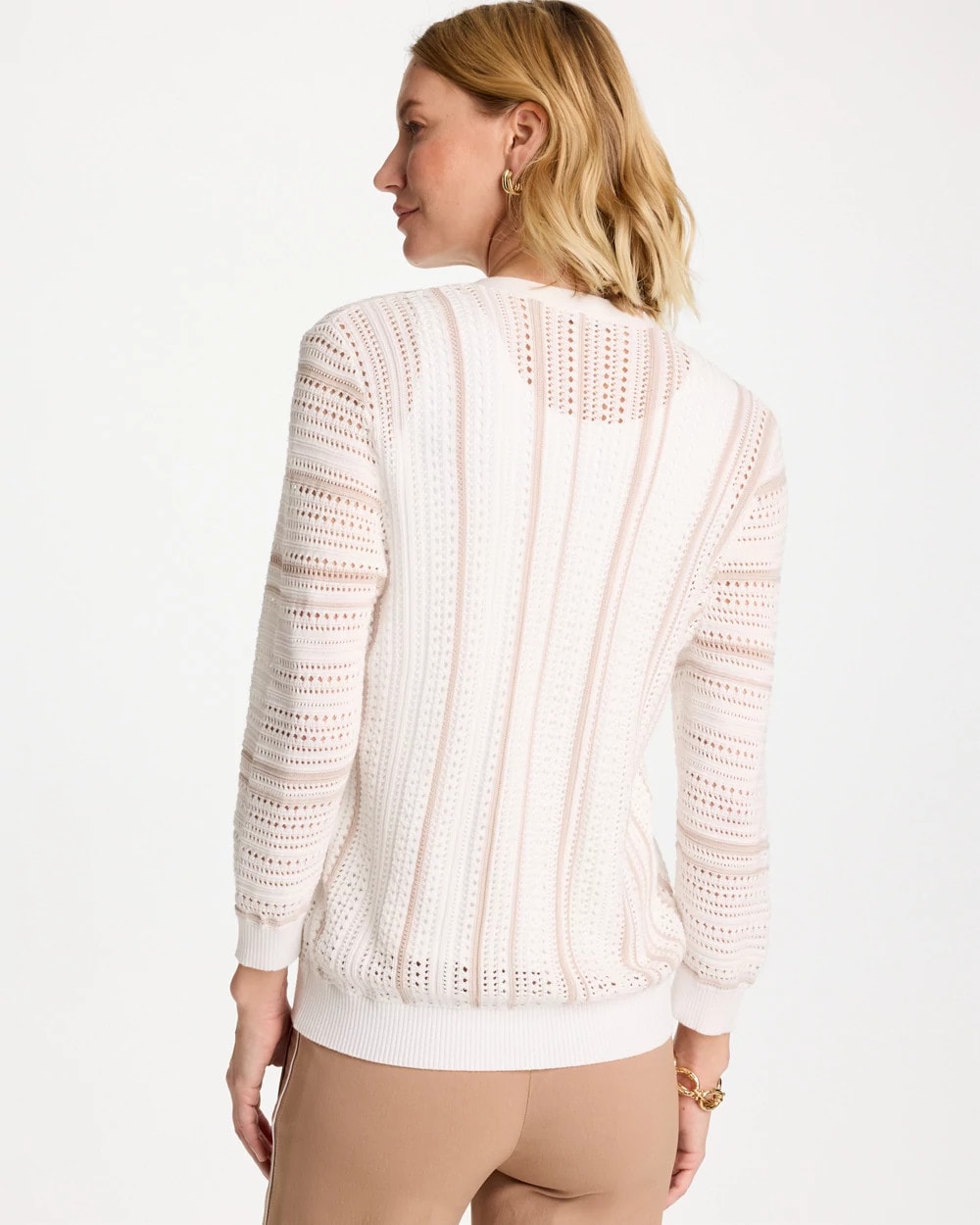 Alabaster Striped Stitchy Cardigan