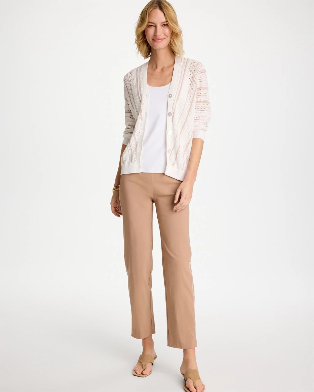 Alabaster Striped Stitchy Cardigan