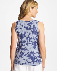 Blue Ella Floral Scoopneck Tank