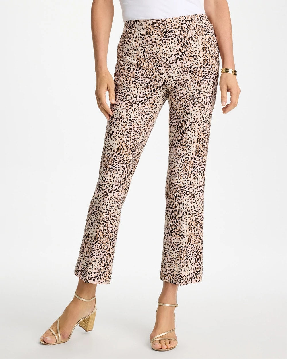 Pale Sand Brigitte™ Animal Print Crop Flare Pants